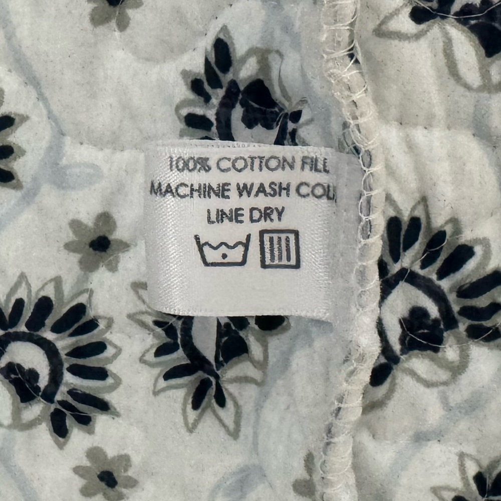 Ida Mae Home Quilted Jacket Large White Blue Patchwork Floral Cottagecore Boho - Picture 11 of 12